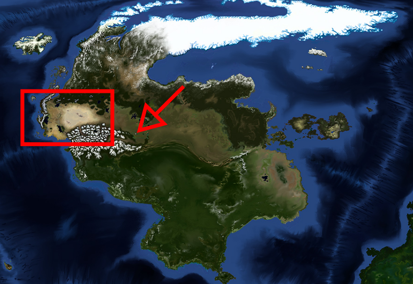 A map of the continent where Alag�esia is located